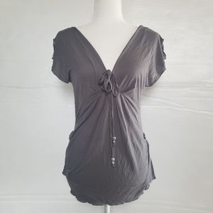 COTE' FEMME WOMENS V NECK BLOUSE